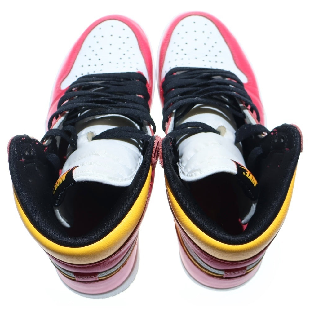 NIKE(ナイキ) AIR JORDAN 1 RETRO HIGH OG LIGHT FUSION RED エアジョーダン1 ライトフュージョン ハイカットスニーカー ピンク/イエロー US9/27cm 555088-603
