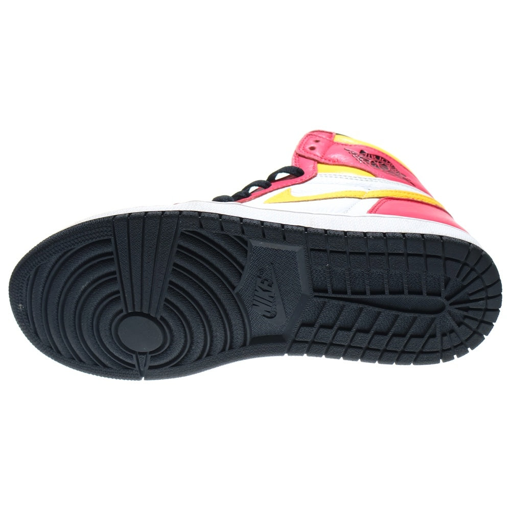 NIKE(ナイキ) AIR JORDAN 1 RETRO HIGH OG LIGHT FUSION RED エアジョーダン1 ライトフュージョン ハイカットスニーカー ピンク/イエロー US9/27cm 555088-603