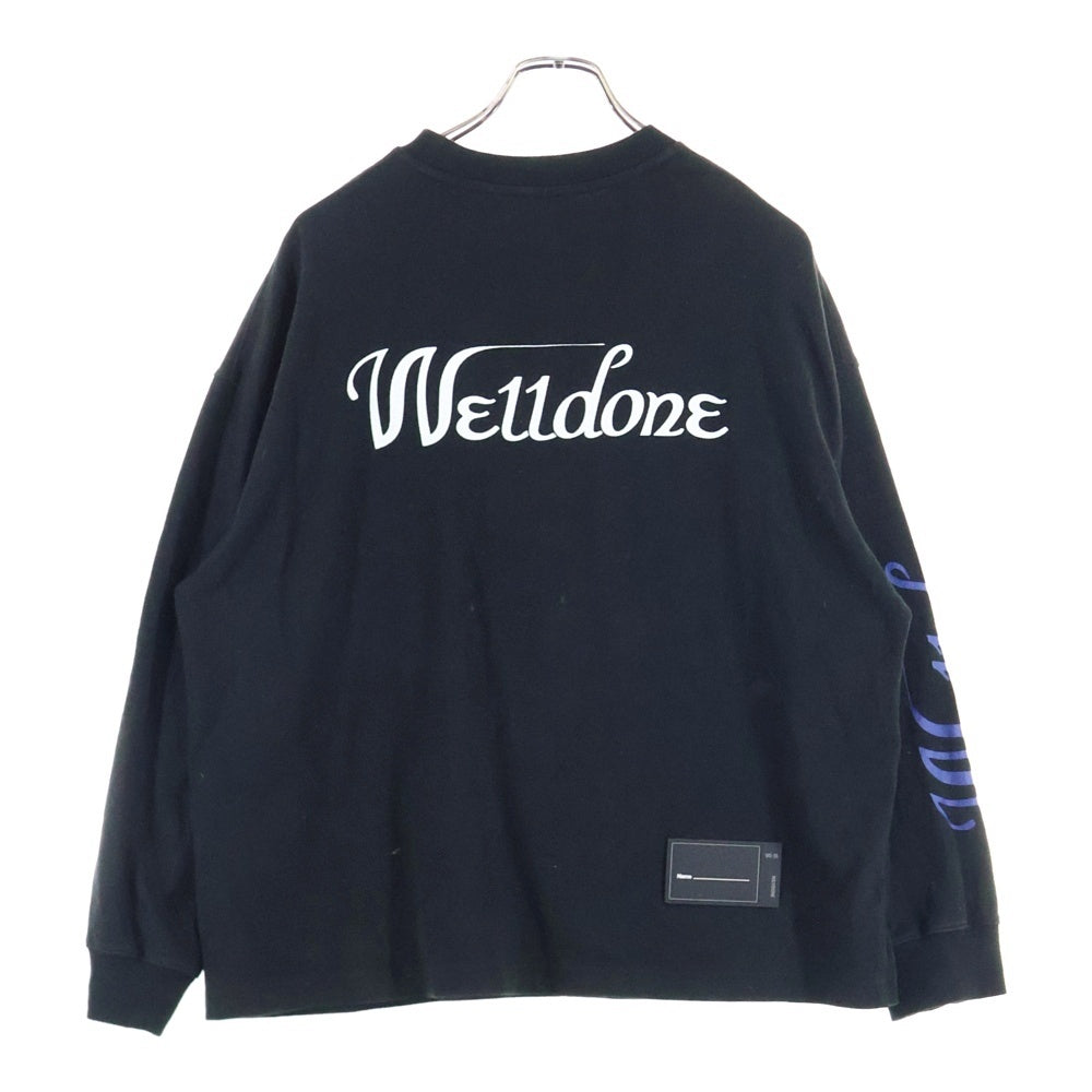 we11done(ウェルダン) HORROR COLLAGE TOP ホラーコラージュ プリント ロング Tシャツ 長袖 ブラック WD-TP4-20-728-U-BK