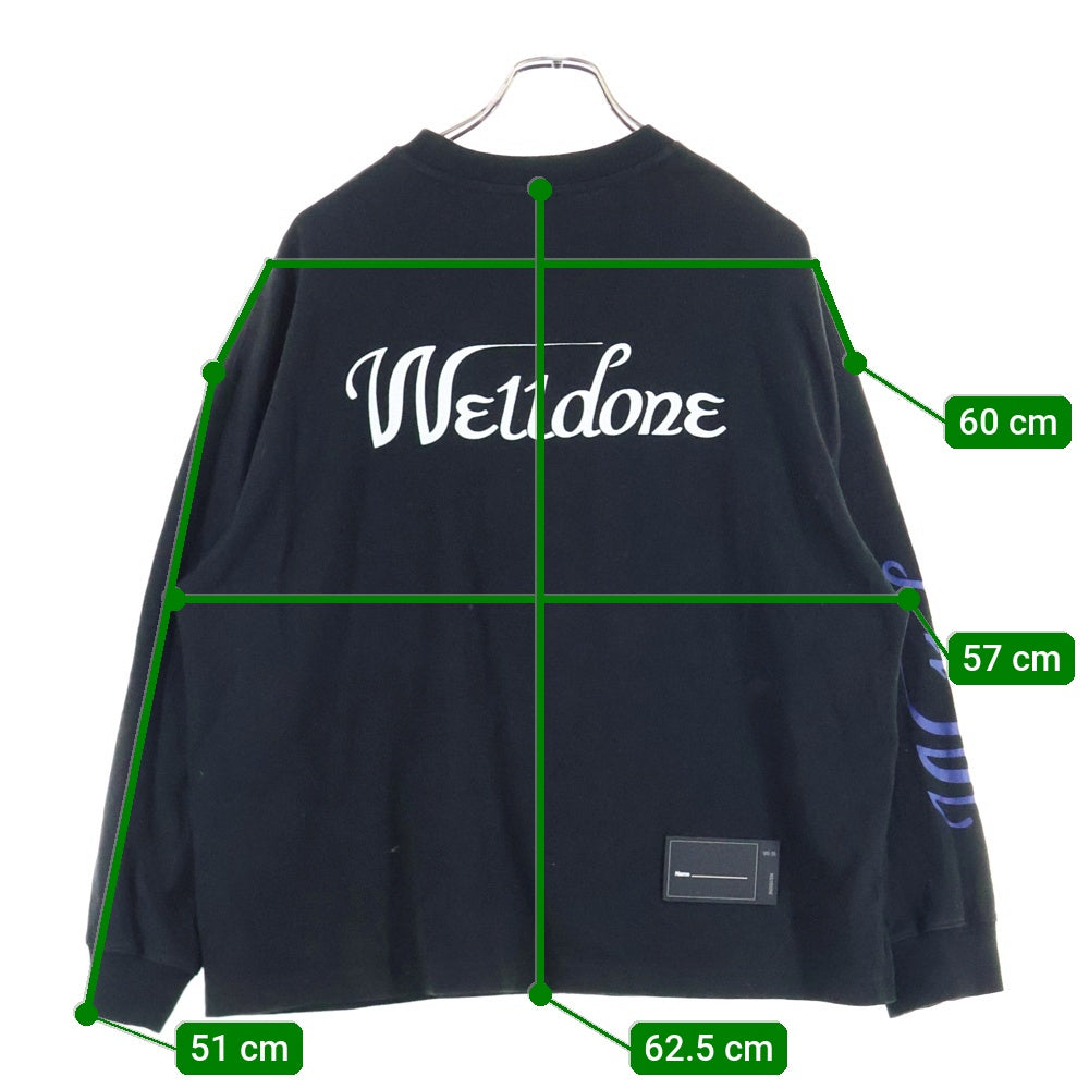 we11done(ウェルダン) HORROR COLLAGE TOP ホラーコラージュ プリント ロング Tシャツ 長袖 ブラック WD-TP4-20-728-U-BK