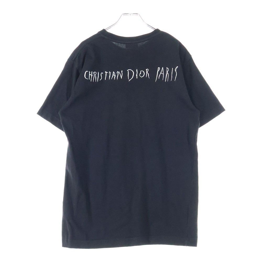 DIOR(ディオール) 19AW× Raymond Pettibon ロゴ刺繍 クルーネック 半袖Tシャツ カットソー ブラック 943J602E0554