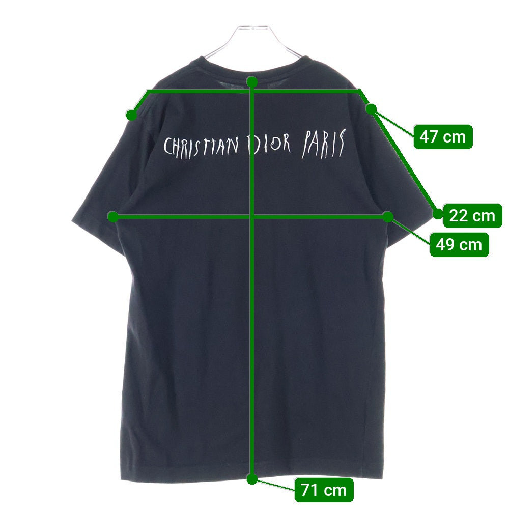 DIOR(ディオール) 19AW× Raymond Pettibon ロゴ刺繍 クルーネック 半袖Tシャツ カットソー ブラック 943J602E0554