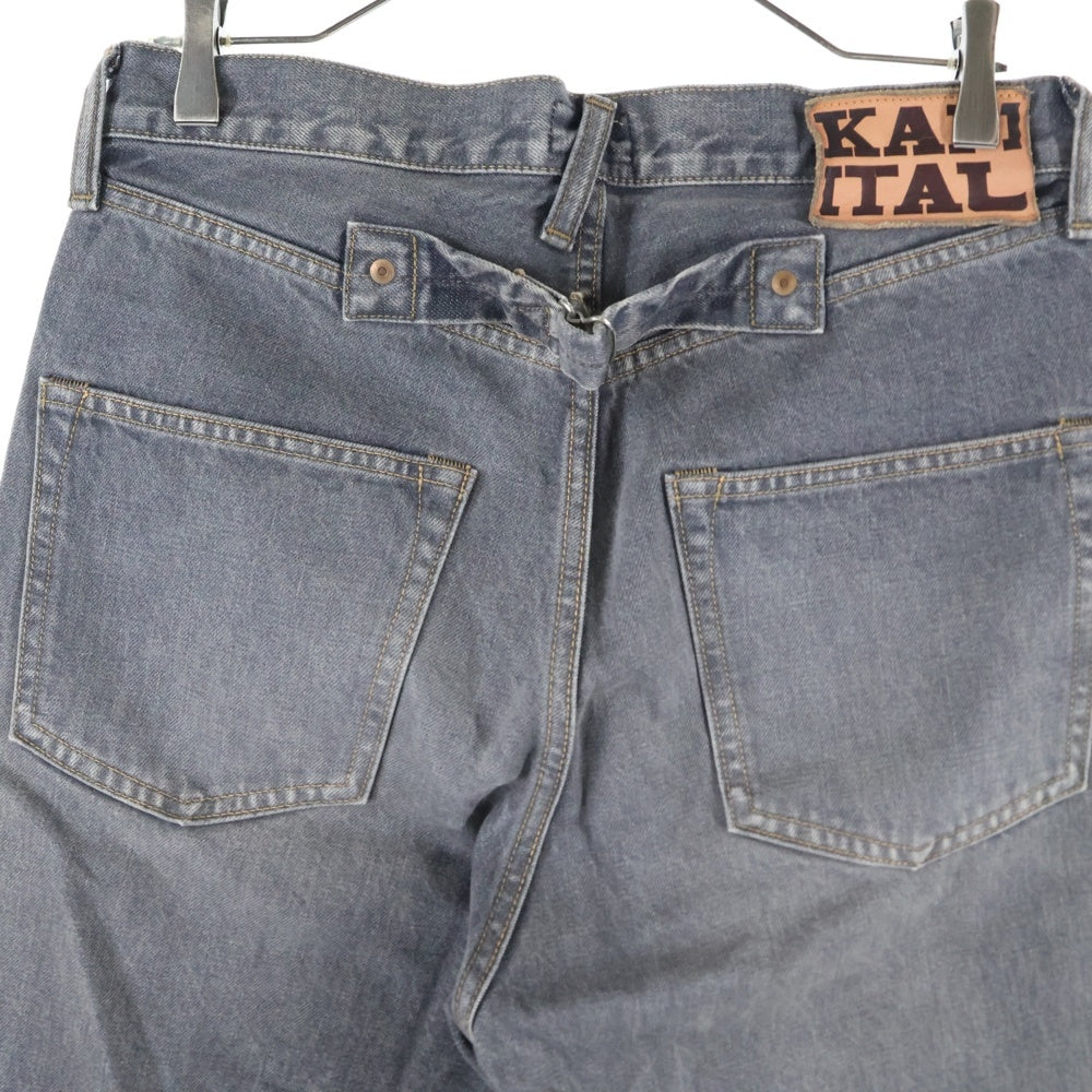 KAPITAL(キャピタル) 14oz Black Denim MEXICAN TUXEDO ボーン刺繍 ブラックデニムパンツ グレー EK-1391