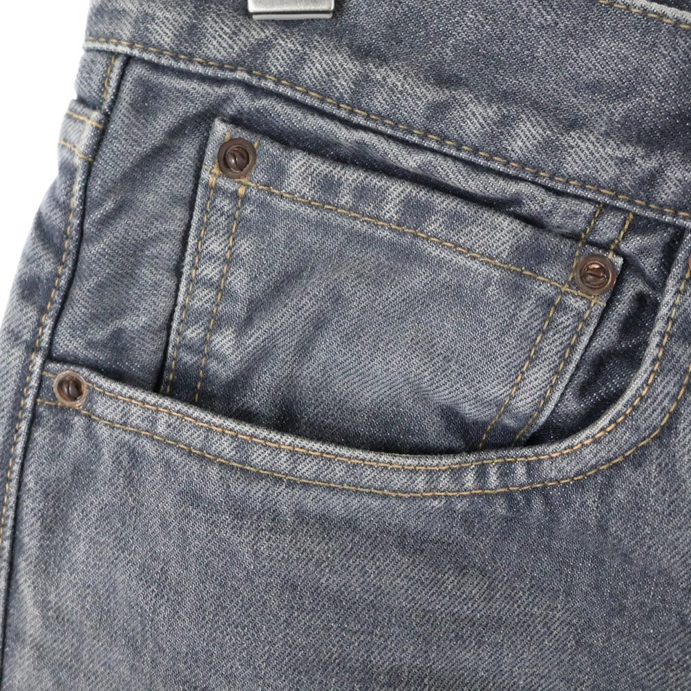 KAPITAL(キャピタル) 14oz Black Denim MEXICAN TUXEDO ボーン刺繍 ブラックデニムパンツ グレー EK-1391