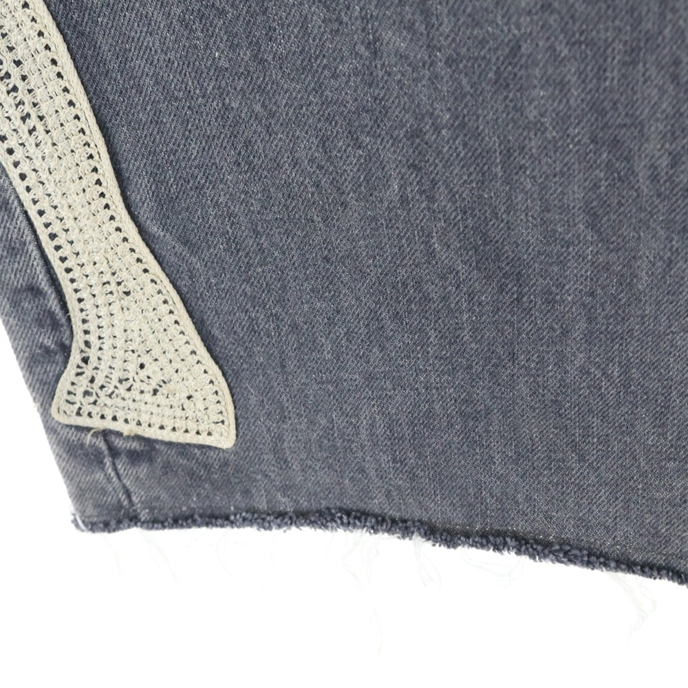 KAPITAL(キャピタル) 14oz Black Denim MEXICAN TUXEDO ボーン刺繍 ブラックデニムパンツ グレー EK-1391