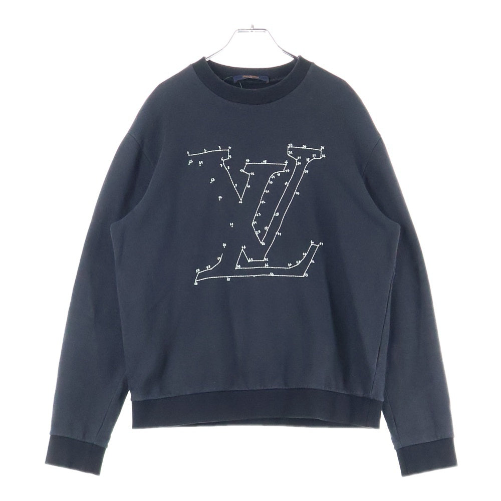 LOUIS VUITTON(ルイヴィトン) 20AW LVステッチ プリント エンブロイダリー スウェットトレーナー ブラック RM202M FMC HJY21W