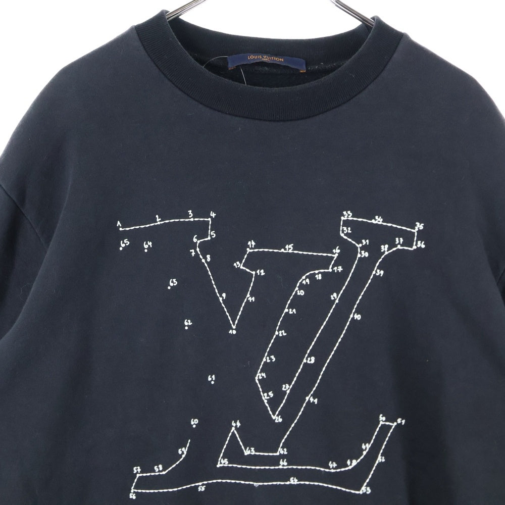 LOUIS VUITTON(ルイヴィトン) 20AW LVステッチ プリント エンブロイダリー スウェットトレーナー ブラック RM202M FMC HJY21W
