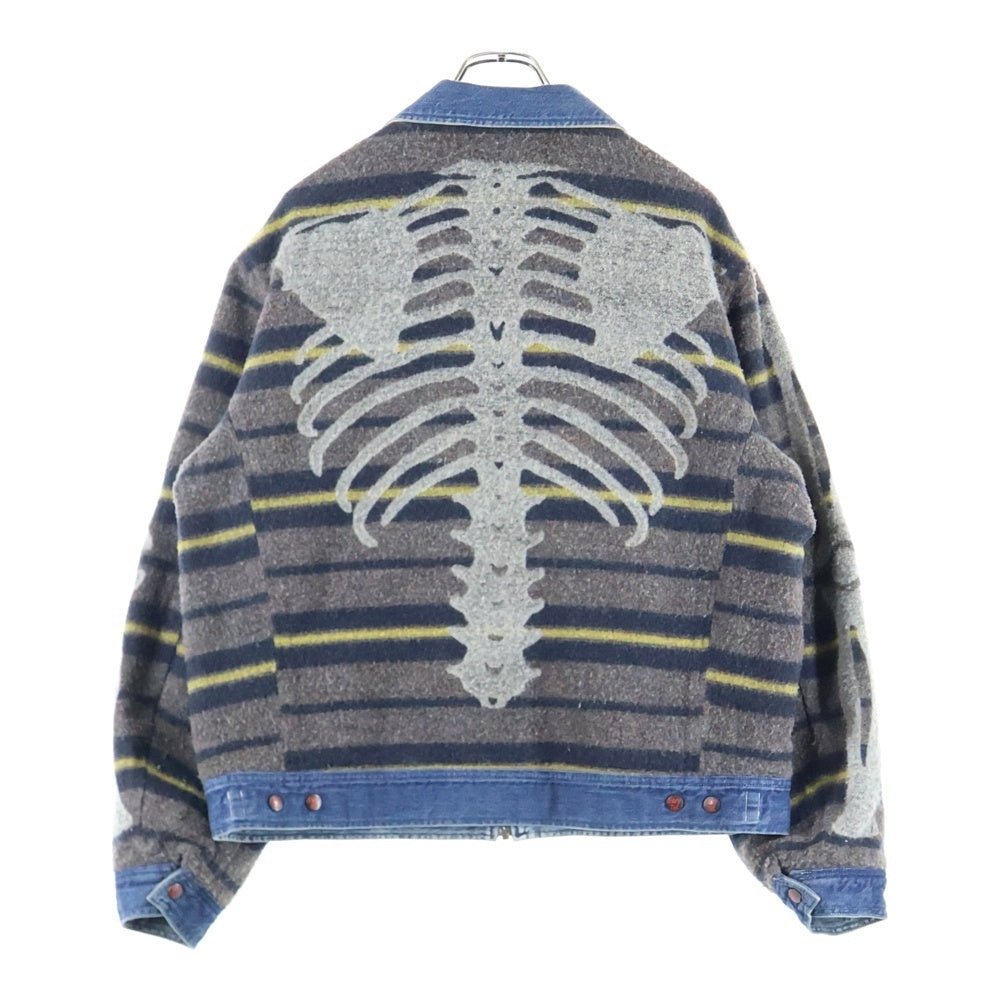 KAPITAL(キャピタル) 22SS 11.5Oz Denim BONE Lining Reversible ZIP UP Work JKT リバーシブル デニムジャケット ボーン インディゴ K2210LJ053