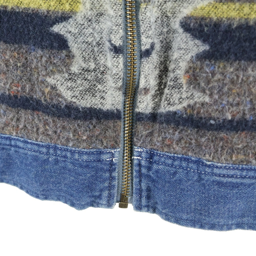 KAPITAL(キャピタル) 22SS 11.5Oz Denim BONE Lining Reversible ZIP UP Work JKT リバーシブル デニムジャケット ボーン インディゴ K2210LJ053