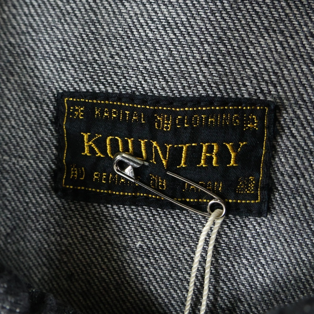 KAPITAL(キャピタル) KOUNTRY スタッズ カラーストーン デニム ウエスタンシャツ 長袖 ブラック KR2304LS08
