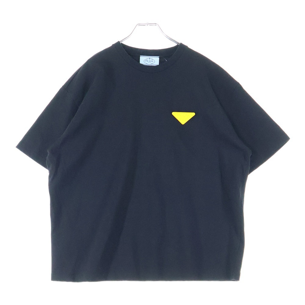 PRADA(プラダ) ロゴプレート付き クルーネック半袖Tシャツ ブラック 3558A S211 10UP