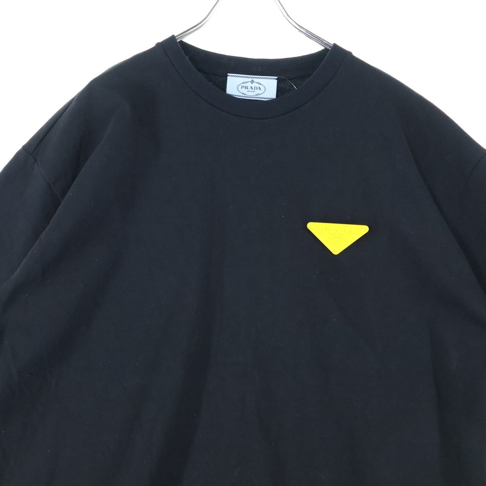 PRADA(プラダ) ロゴプレート付き クルーネック半袖Tシャツ ブラック 3558A S211 10UP