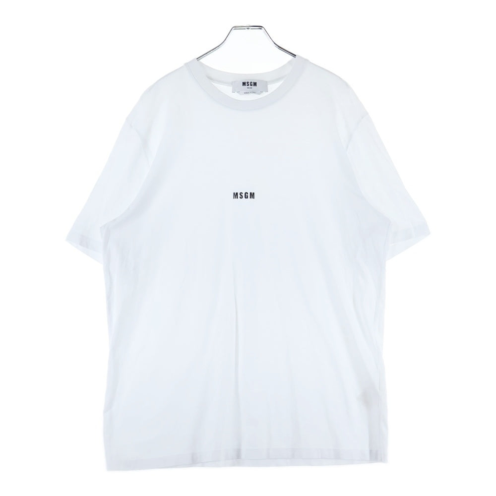 MSGM(エムエスジーエム) フロントロゴ クルーネック半袖Tシャツ カットソー ホワイト 2000MM500