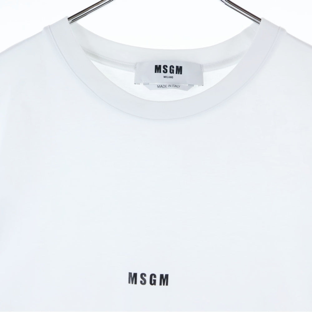 MSGM(エムエスジーエム) フロントロゴ クルーネック半袖Tシャツ カットソー ホワイト 2000MM500