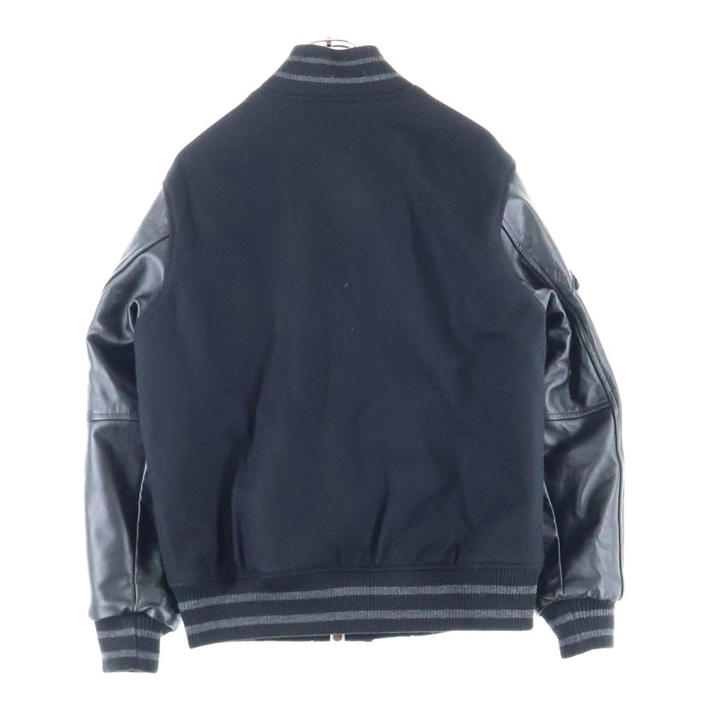 A BATHING APE(アベイシングエイプ) BAPE VARSITY JACKET レザー切替 べイプ バーシティジャケット ブラック 001HJH801008M