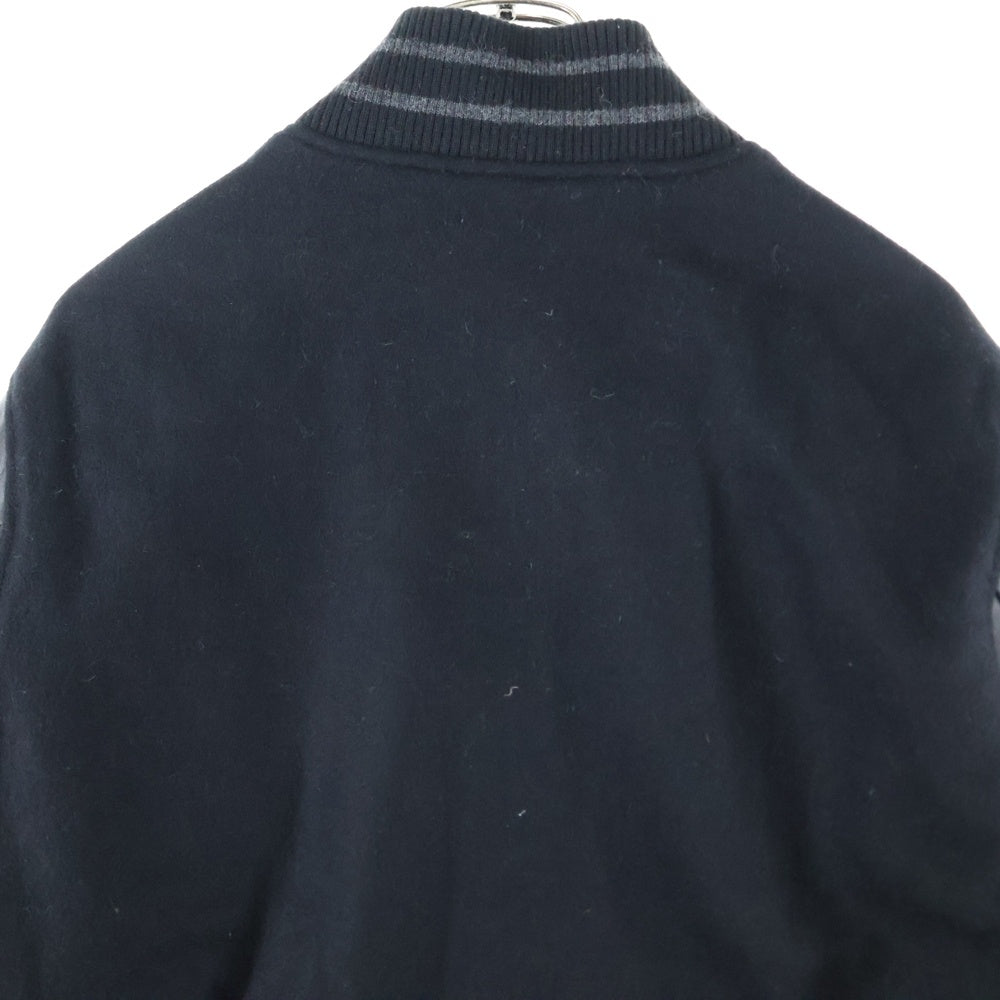 A BATHING APE(アベイシングエイプ) BAPE VARSITY JACKET レザー切替 べイプ バーシティジャケット ブラック 001HJH801008M