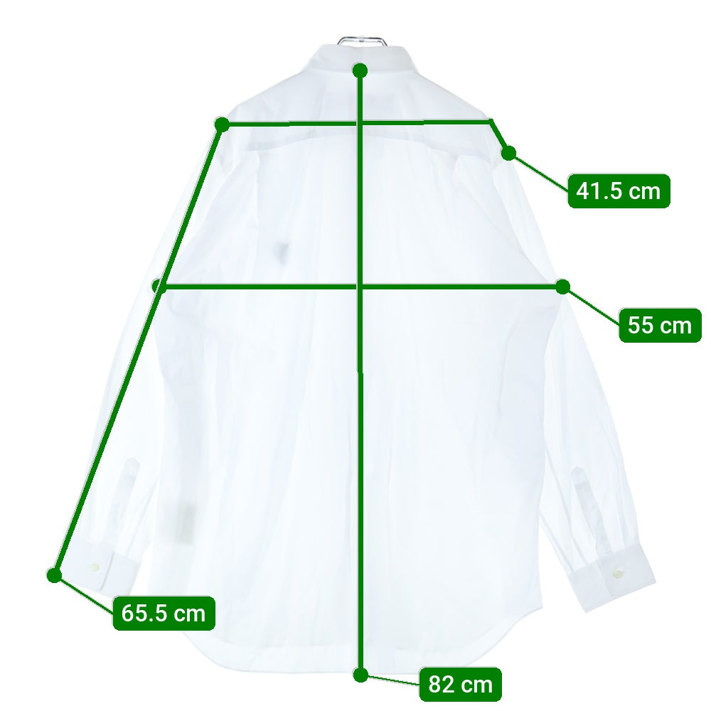 PLAY COMME des GARCONS(プレイコムデギャルソン) ワンポイントエンブロイダリー 長袖 レギュラーカラーシャツ ホワイト AZ-B004 AD2021/8