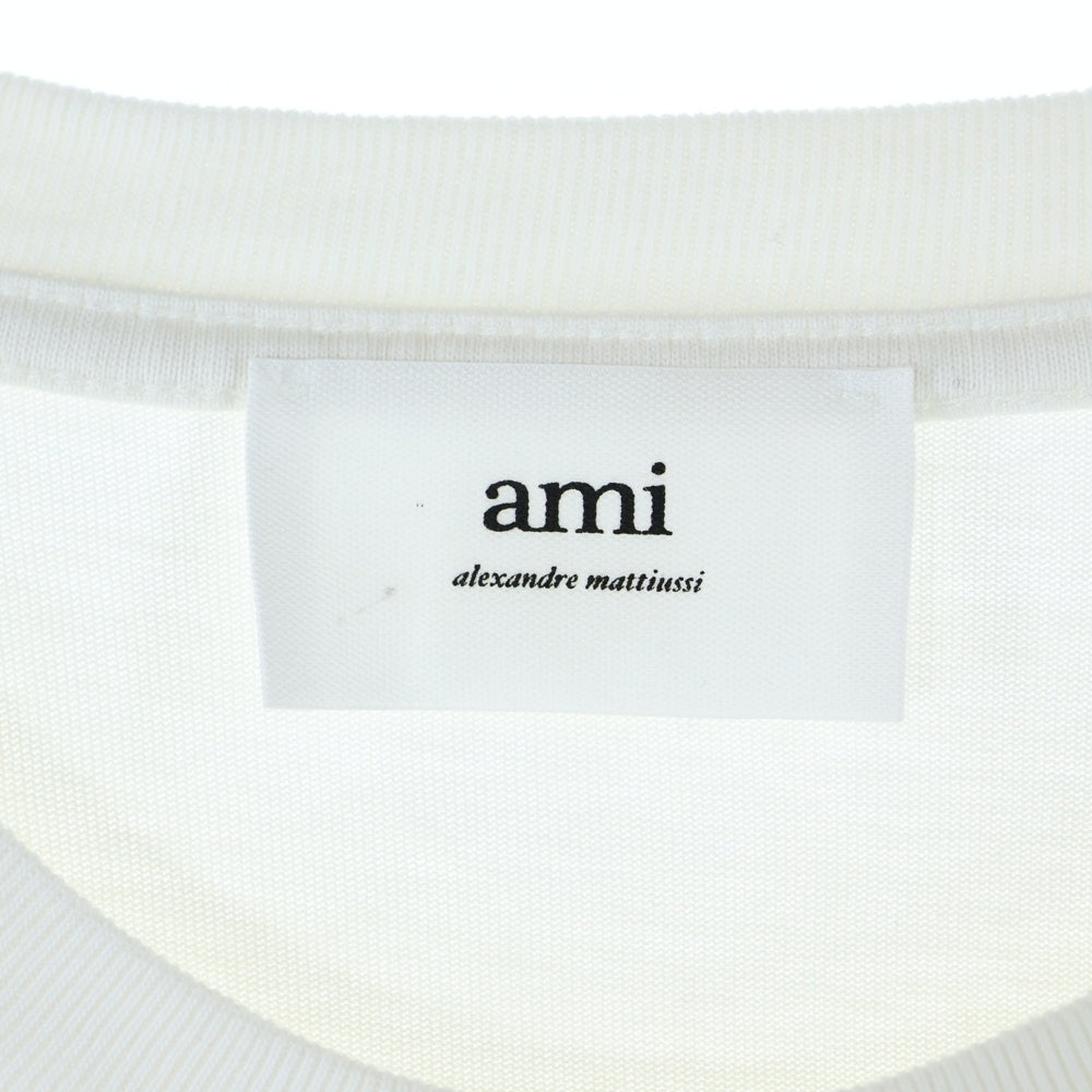 AMI Alexandre Mattiussi(アミアレクサンドルマテュッシ) ハートロゴ クルーネック半袖Tシャツ カットソー ホワイト UTS004.726