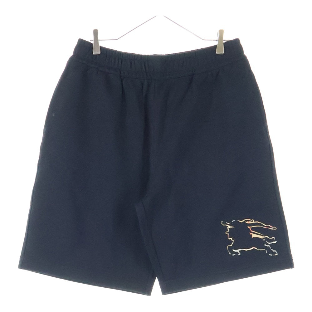 BURBERRY(バーバリー) チェックロゴ スウェット ハーフパンツ ショーツ ブラック 8070683