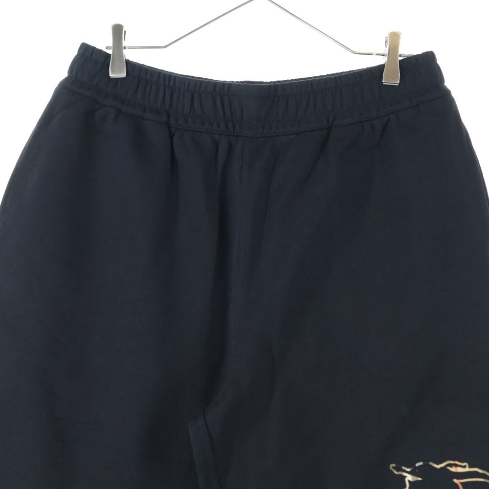 BURBERRY(バーバリー) チェックロゴ スウェット ハーフパンツ ショーツ ブラック 8070683