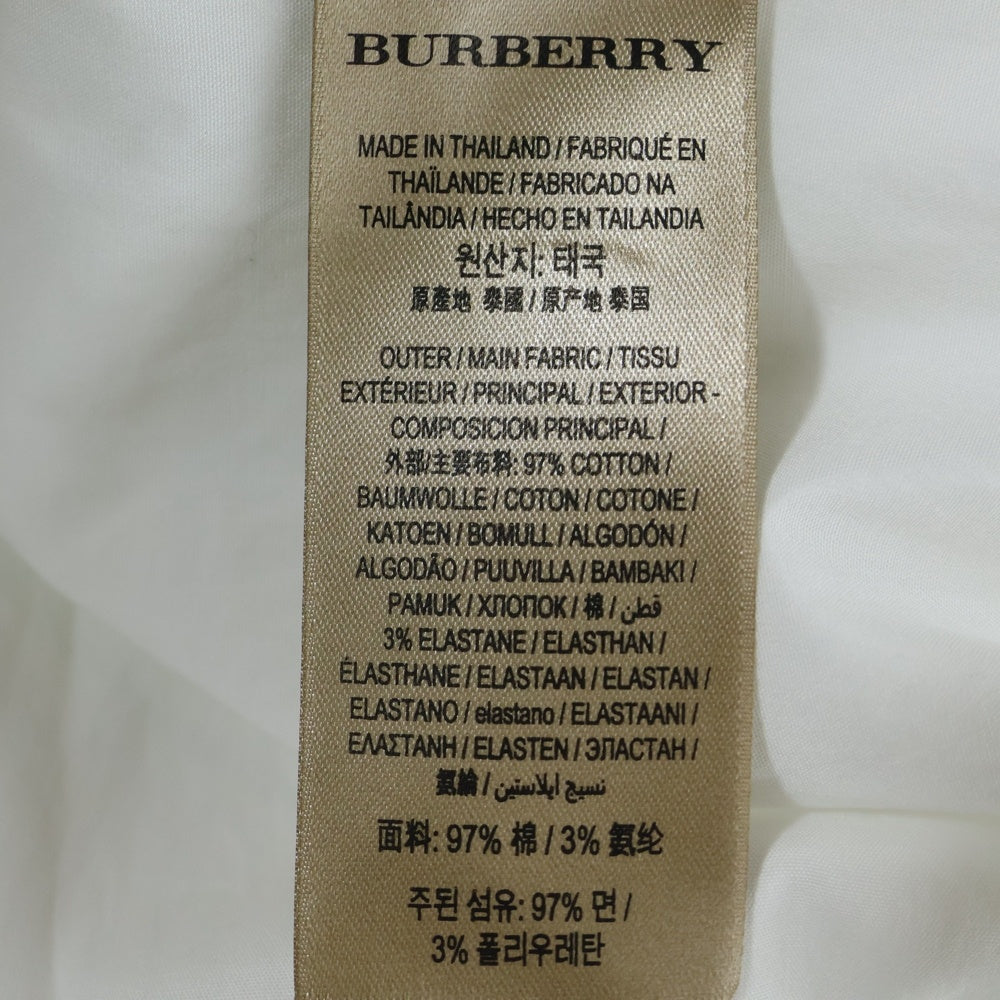 BURBERRY(バーバリー) ネックノバチェック マルチボタン レギュラーカラー長袖シャツ ホワイト 8003081