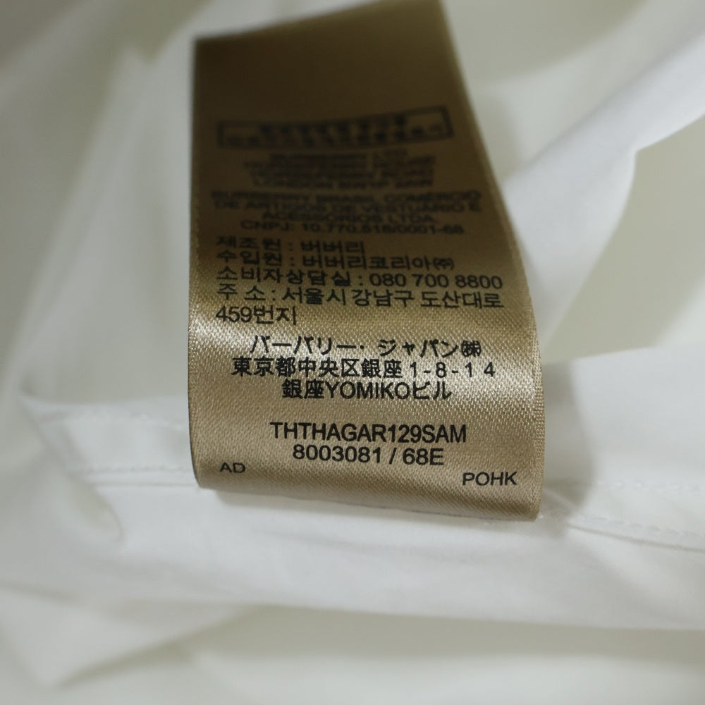 BURBERRY(バーバリー) ネックノバチェック マルチボタン レギュラーカラー長袖シャツ ホワイト 8003081