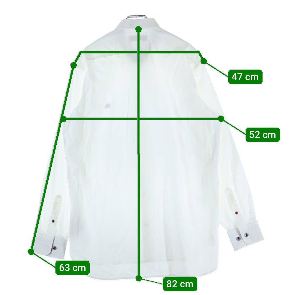 BURBERRY(バーバリー) ネックノバチェック マルチボタン レギュラーカラー長袖シャツ ホワイト 8003081