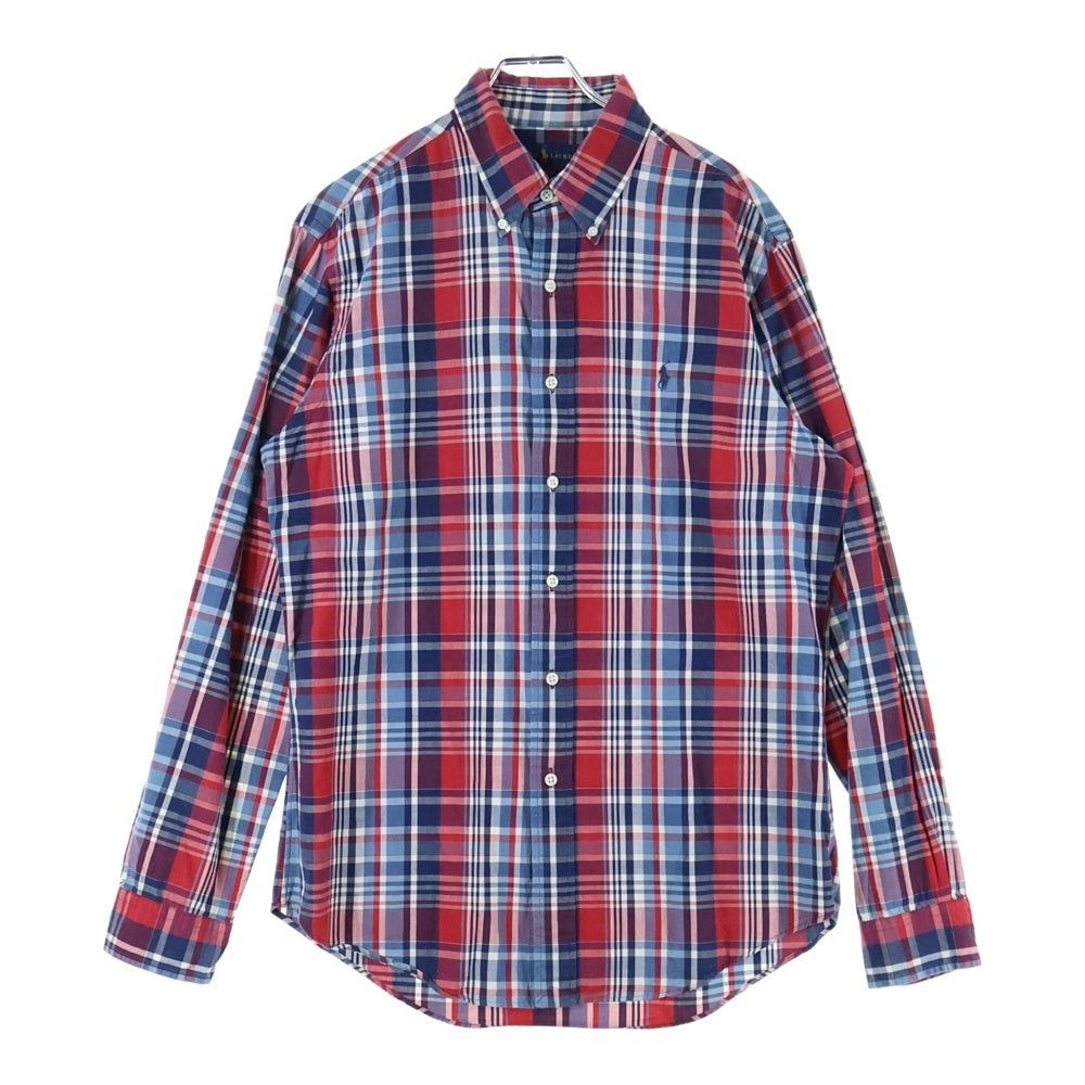 RALPH LAUREN(ラルフローレン) マドラスチェック ボタンダウン 長袖シャツ レッド/ブルー