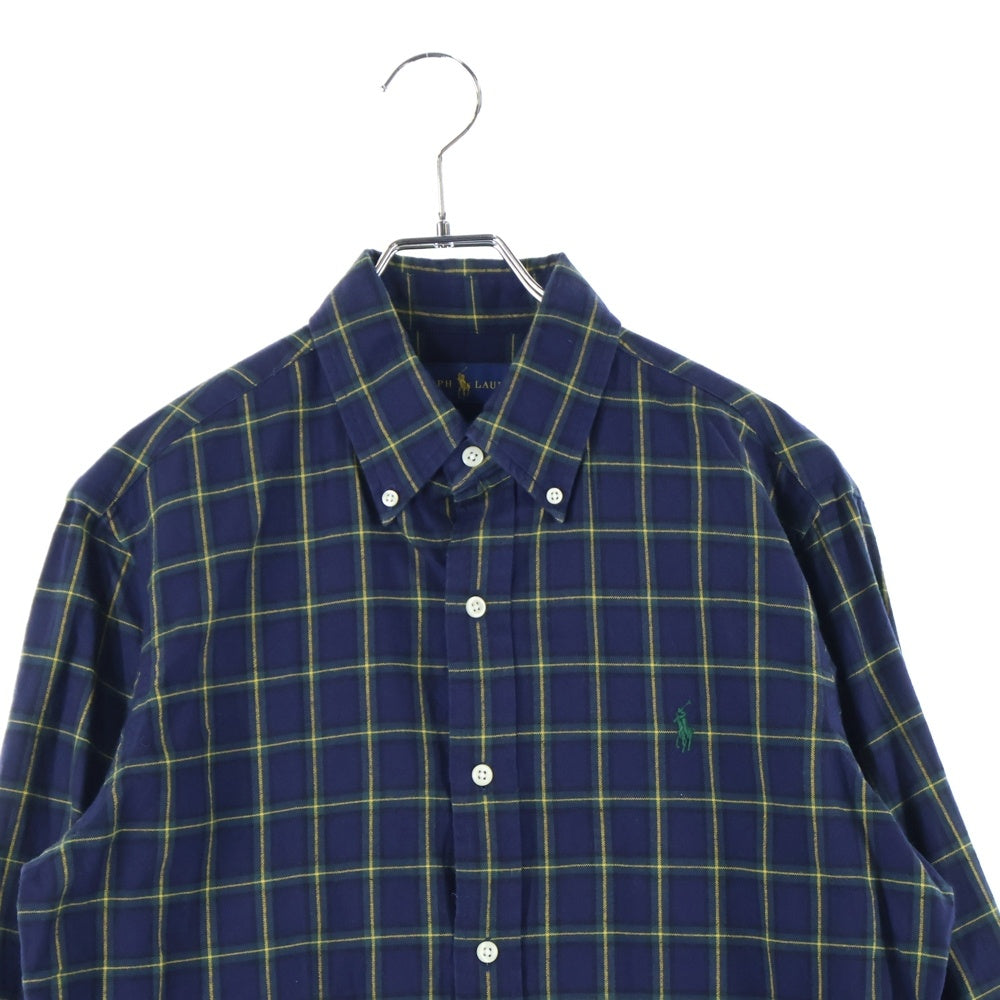 RALPH LAUREN(ラルフローレン) ブロックチェック ボタンダウン 長袖シャツ ネイビー/グリーン