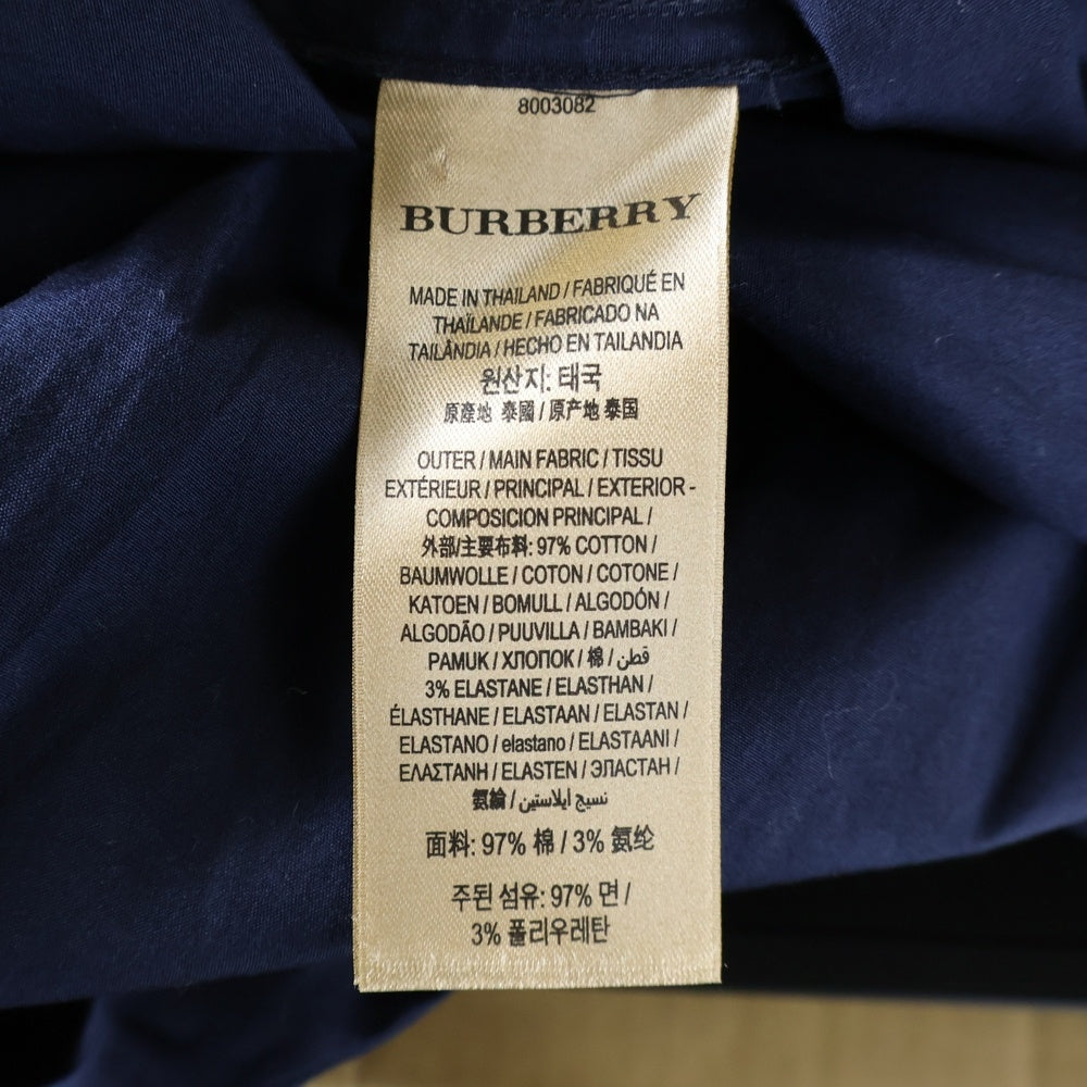 BURBERRY(バーバリー) ネックノバチェック マルチボタン レギュラーカラー長袖シャツ ネイビー 8003082