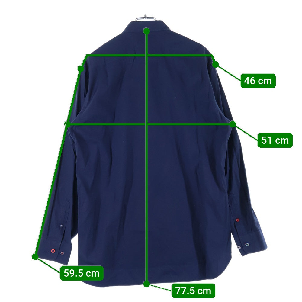 BURBERRY(バーバリー) ネックノバチェック マルチボタン レギュラーカラー長袖シャツ ネイビー 8003082