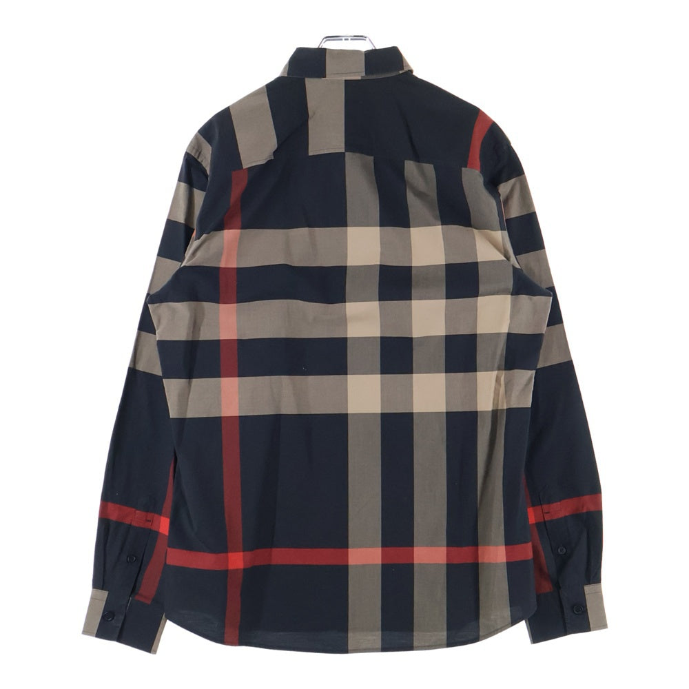 BURBERRY(バーバリー) チェック フロントポケット レギュラーカラー 長袖シャツ ブラウン/ブラック 8018110