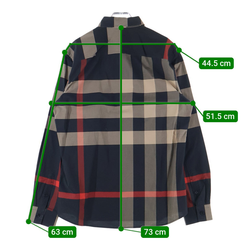 BURBERRY(バーバリー) チェック フロントポケット レギュラーカラー 長袖シャツ ブラウン/ブラック 8018110