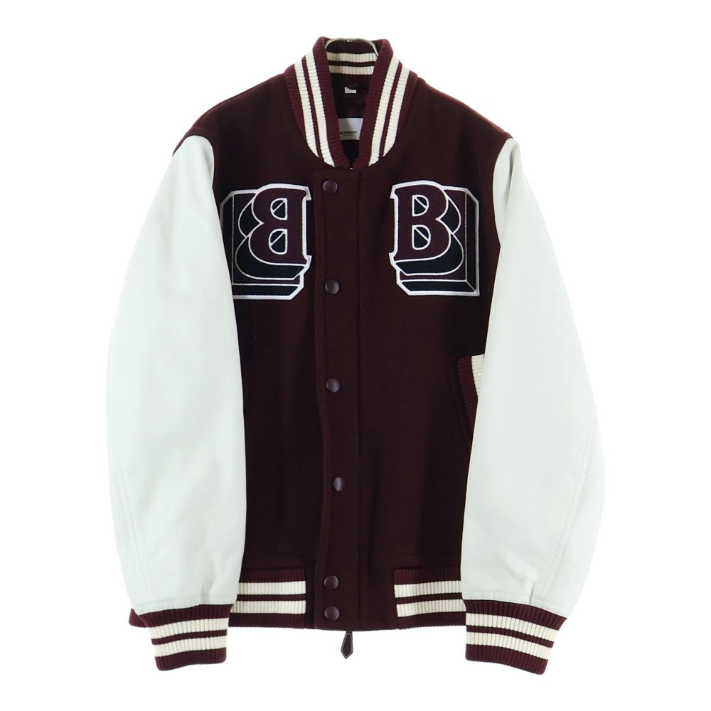 BURBERRY(バーバリー) 21AW LOGO PATCH VARSITY JACKET ロゴパッチ ジップボタン バーシティジャケット ブルゾン ボルドー 8045532
