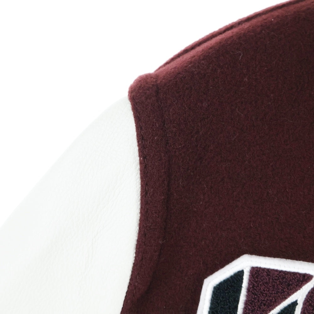 BURBERRY(バーバリー) 21AW LOGO PATCH VARSITY JACKET ロゴパッチ ジップボタン バーシティジャケット ブルゾン ボルドー 8045532