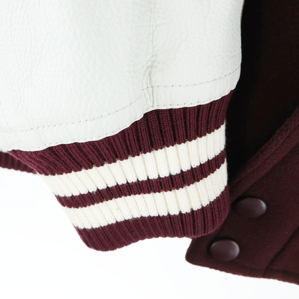 BURBERRY(バーバリー) 21AW LOGO PATCH VARSITY JACKET ロゴパッチ ジップボタン バーシティジャケット ブルゾン ボルドー 8045532