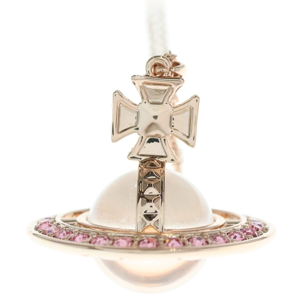 Vivienne Westwood(ヴィヴィアンウエストウッド) ラインストーン装飾 オーブ モチーフネックレス ピンク