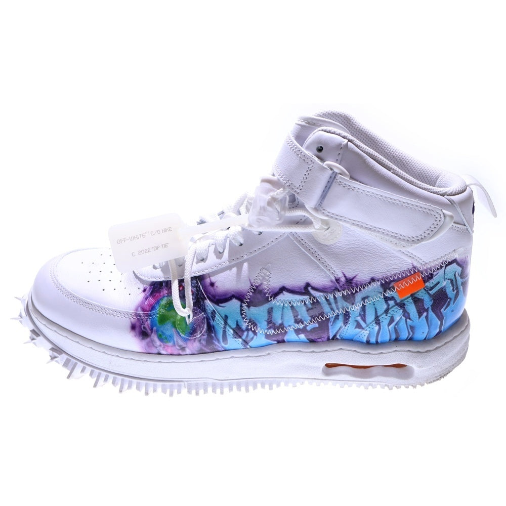 NIKE(ナイキ) ×OFF-WHITE AIR FORCE1 MID SP LTHR オフホワイト エアフォース1 ミッドカットスニーカー ホワイト US14/32cm DR0500-100
