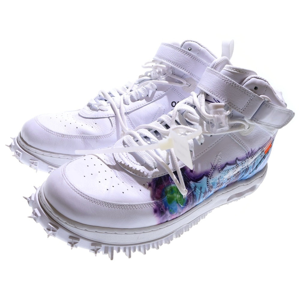 NIKE(ナイキ) ×OFF-WHITE AIR FORCE1 MID SP LTHR オフホワイト エアフォース1 ミッドカットスニーカー ホワイト US14/32cm DR0500-100