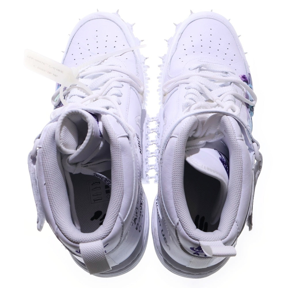 NIKE(ナイキ) ×OFF-WHITE AIR FORCE1 MID SP LTHR オフホワイト エアフォース1 ミッドカットスニーカー ホワイト US14/32cm DR0500-100