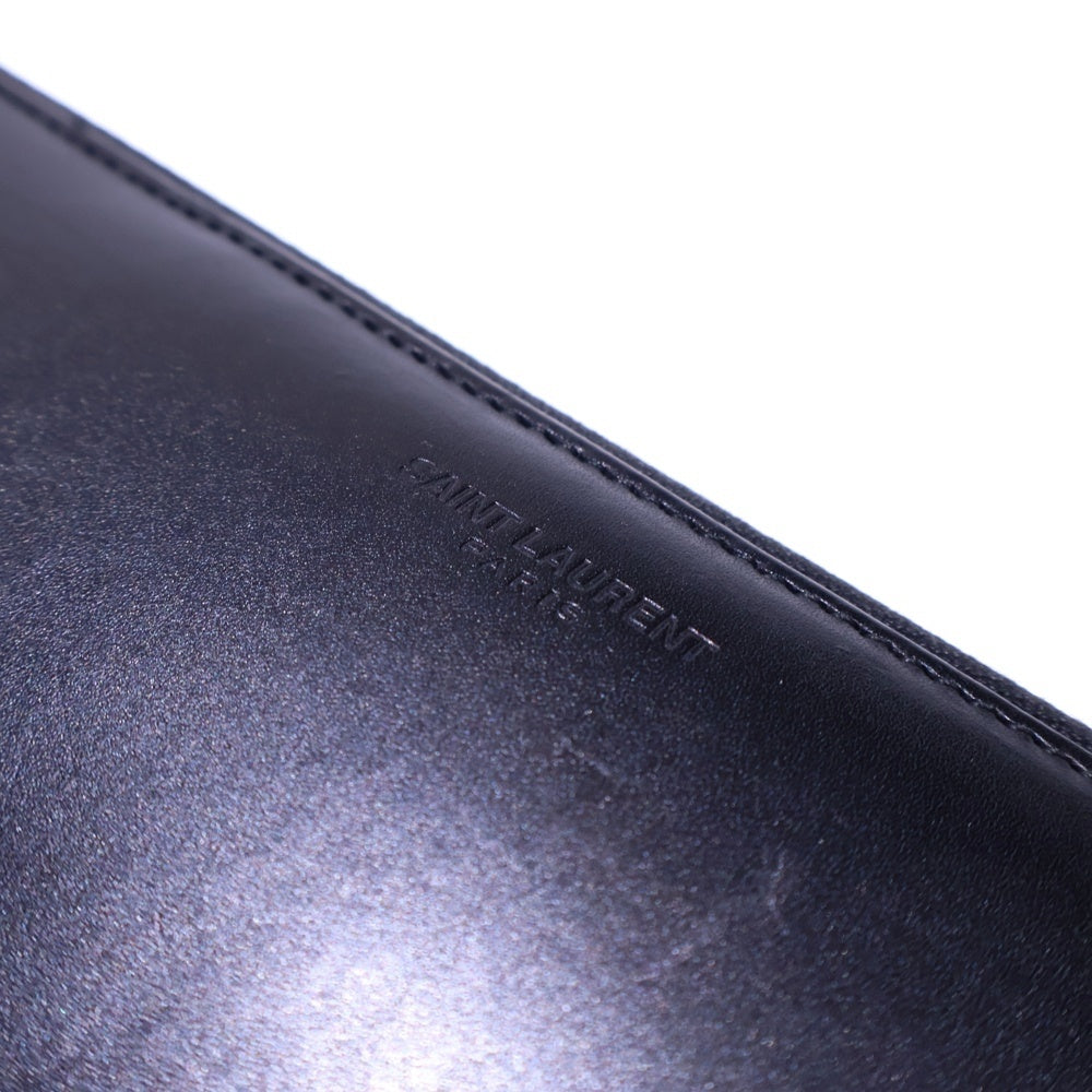 SAINT LAURENT PARIS(サンローランパリ) スタッズ ラウンドジップ レザー ロングウォレット 長財布 ブラック 328554
