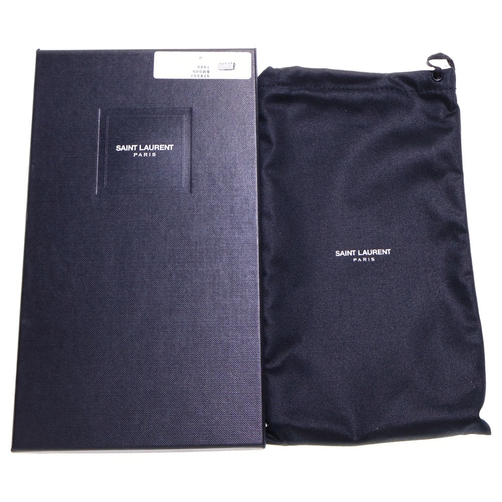 SAINT LAURENT PARIS(サンローランパリ) スタッズ ラウンドジップ レザー ロングウォレット 長財布 ブラック 328554