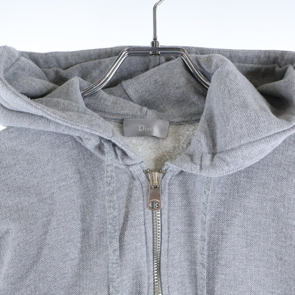 Dior HOMME(ディオールオム) BEE刺繍 スウェット ジップアップ パーカー フーディ グレー