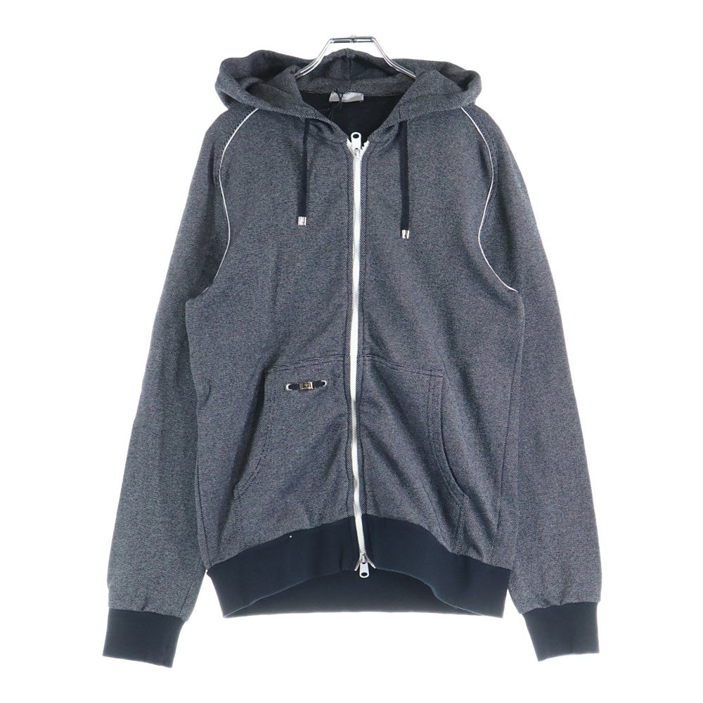 Dior HOMME(ディオールオム) BEEロゴプレート コットン ナイロン ジップアップ パーカー フーディ グレー MDMK00960