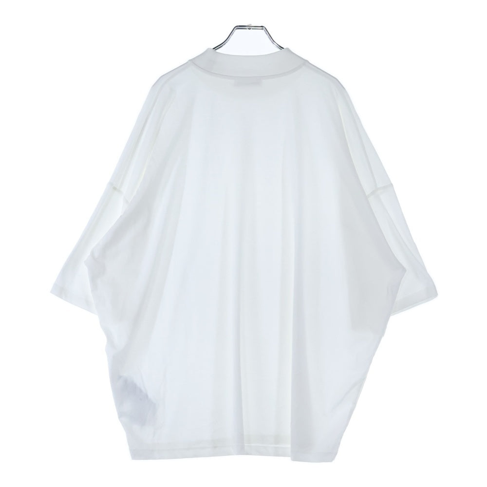 JIL SANDER(ジルサンダー) 19AW OVERSIZE MOC NECK TEE オーバーサイズ モックネック 半袖Tシャツ カットソー ホワイト JSMP706022