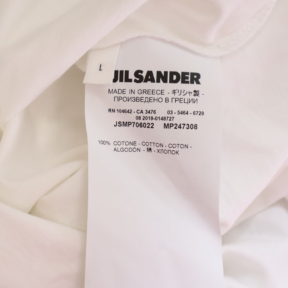 JIL SANDER(ジルサンダー) 19AW OVERSIZE MOC NECK TEE オーバーサイズ モックネック 半袖Tシャツ カットソー ホワイト JSMP706022