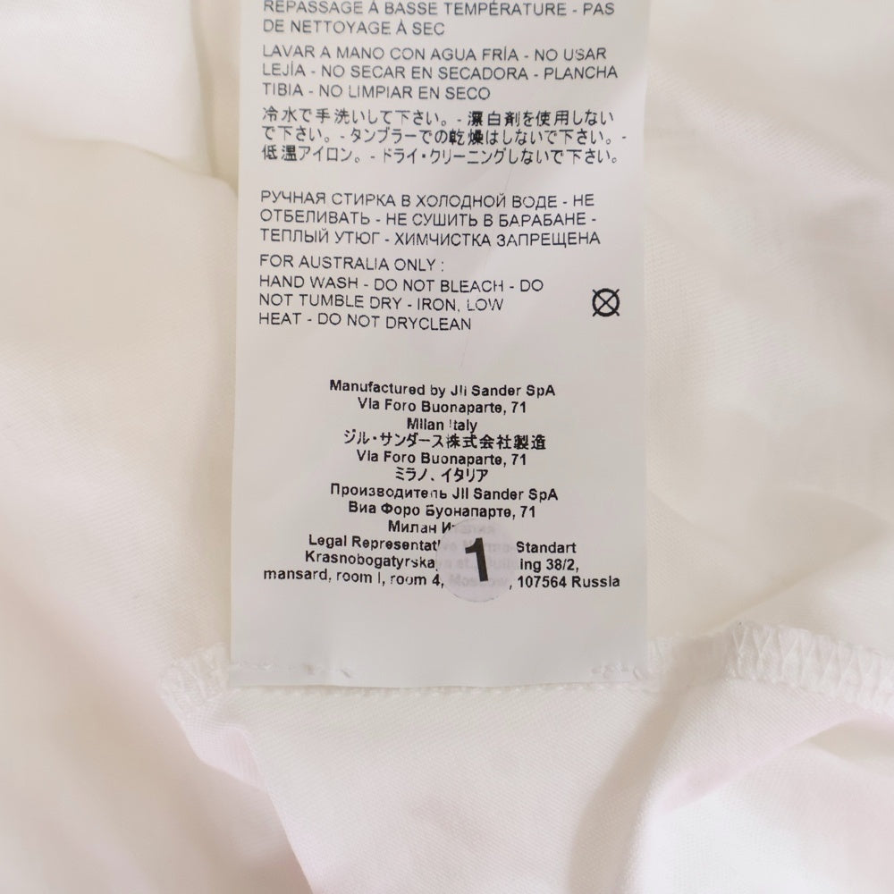 JIL SANDER(ジルサンダー) 19AW OVERSIZE MOC NECK TEE オーバーサイズ モックネック 半袖Tシャツ カットソー ホワイト JSMP706022