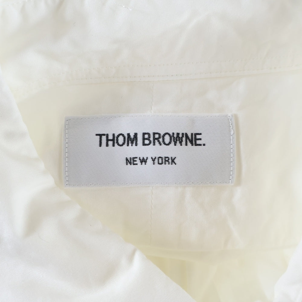 THOM BROWNE(トムブラウン) 袖トリコロール ボタンダウン 長袖シャツ ホワイト