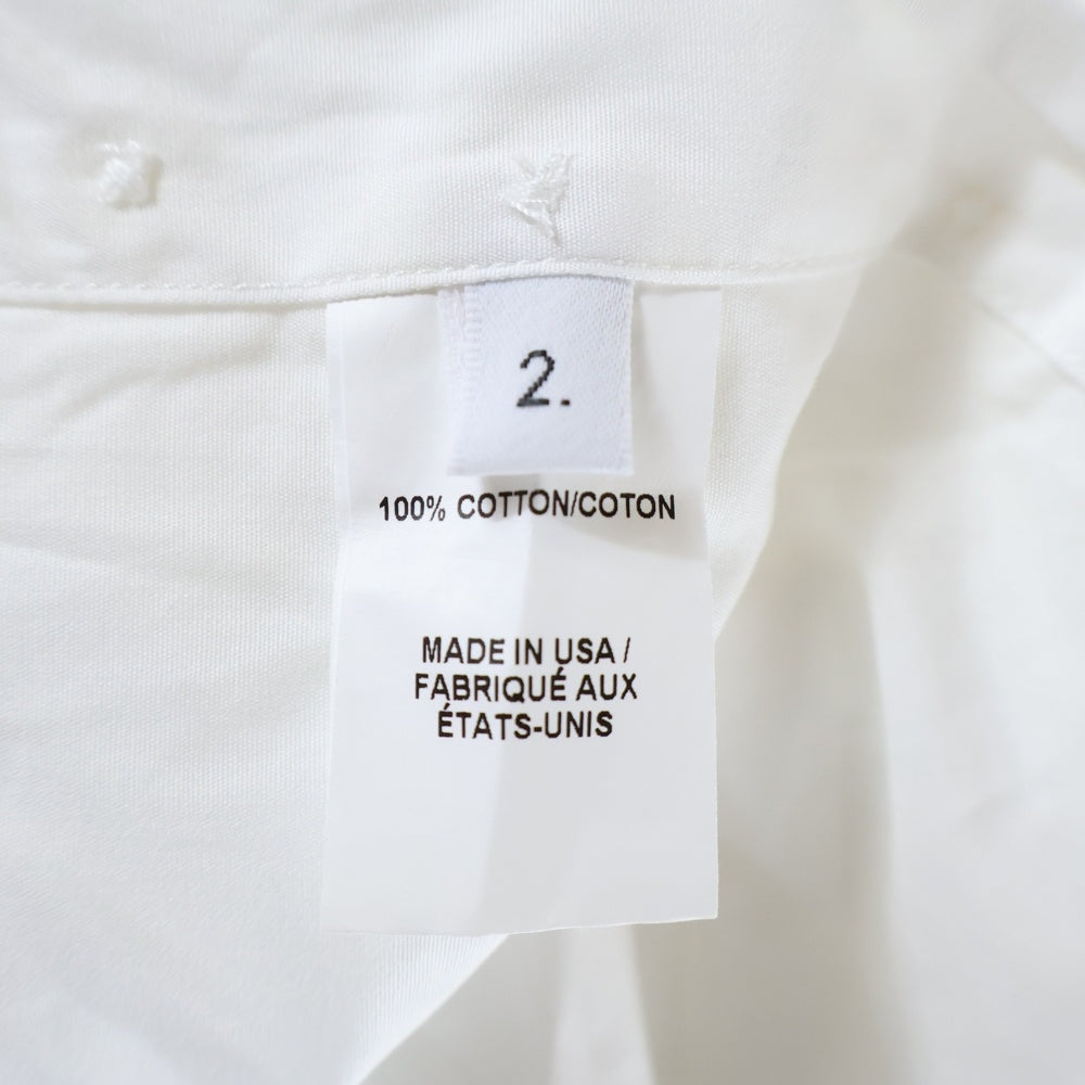 THOM BROWNE(トムブラウン) 袖トリコロール ボタンダウン 長袖シャツ ホワイト