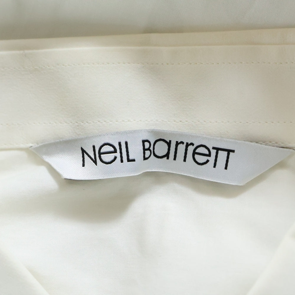 Neil Barrett(ニール バレット) フェイクネクタイ コットン スリムフィット 長袖シャツ ホワイト